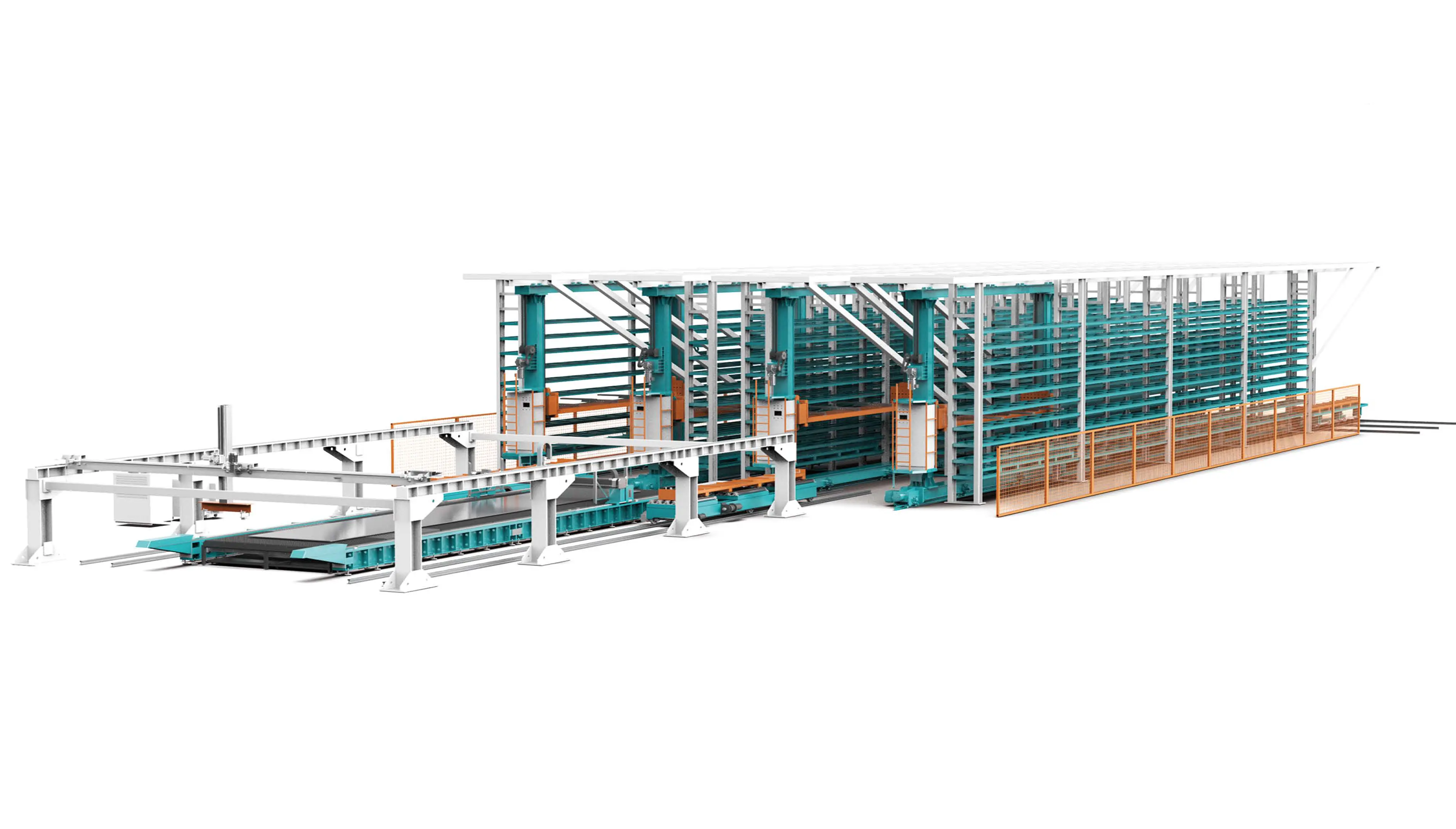 Интеллектуальная производственная линия для трехмерного складского хранения листового проката