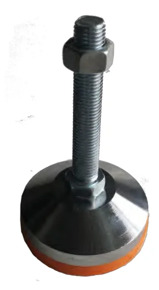 Опора регулируемая для алюминиевых профилей, основание 50 мм с резиновой накладкой, шпилька M10x50, ALF-LA50M10-D50R
