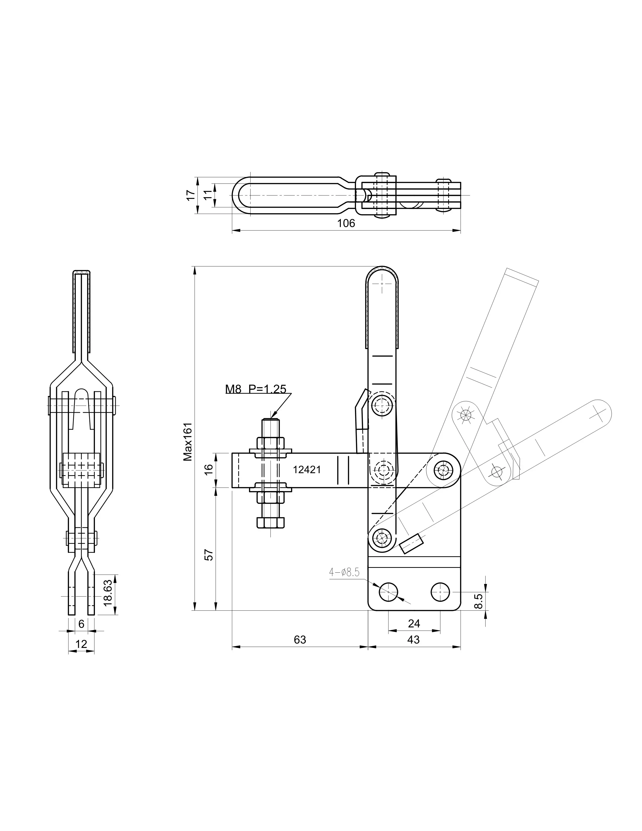 Прижим шарнирно-рычажный Арт. CH-12421