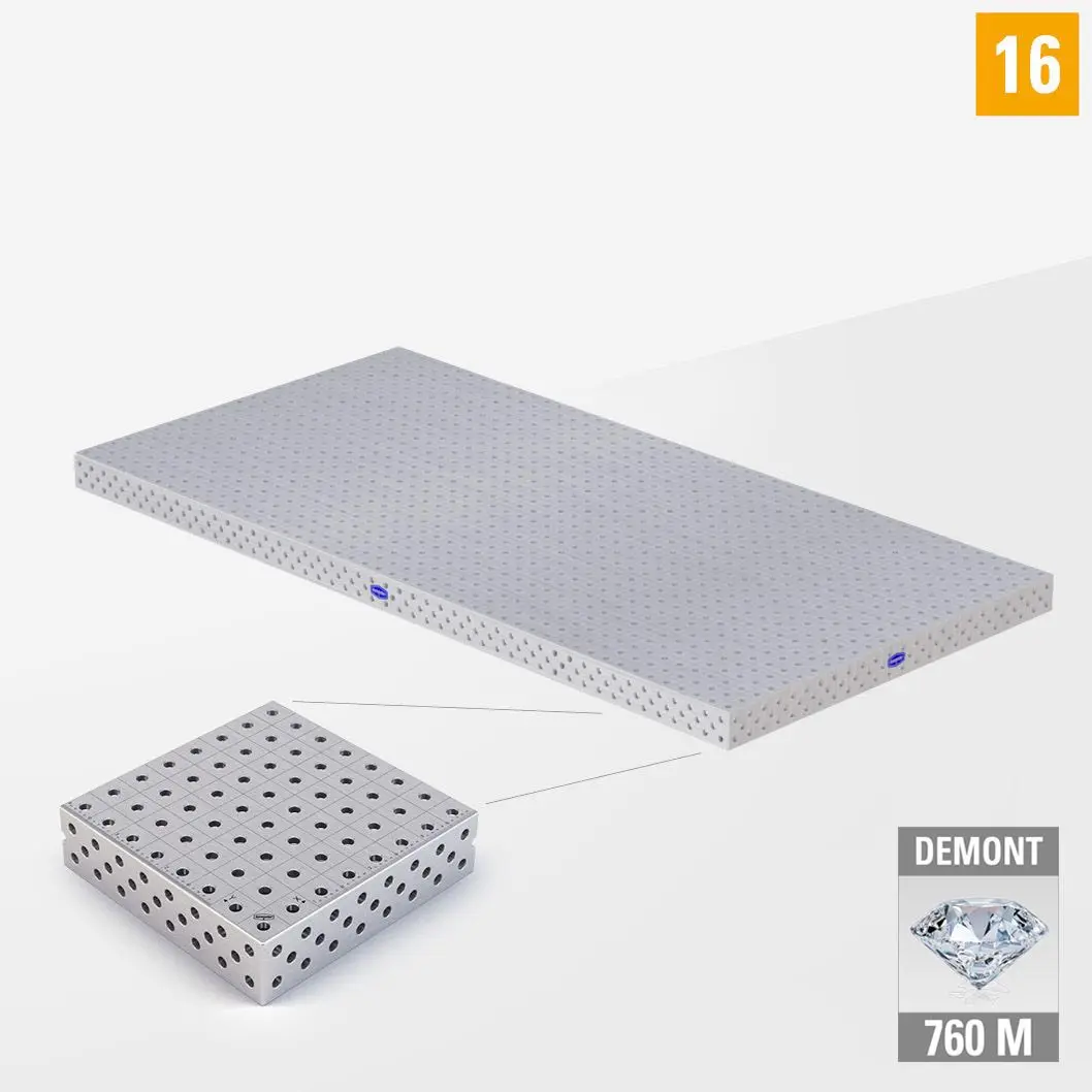 PE 3D Сварочный стол 16 2400х1200 Азотированный DEMONT 760 M без опор