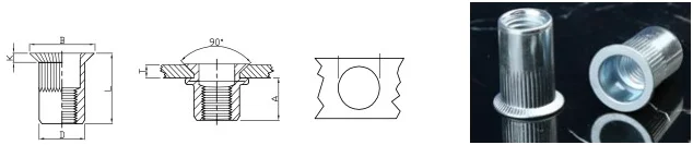 M3 шлицевая открытая потайной бортик для толщины металла 1,5-2,5 мм, длиной 8,5 мм