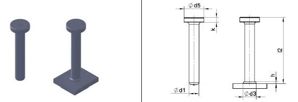 Гибкий упор диаметром 10 мм, длиной 50 мм Сталь