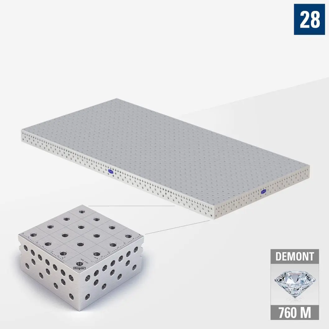 3D Сварочный стол PE28 4000х2000 Азотированный DEMONT 760 M без опор PE28-01005-500