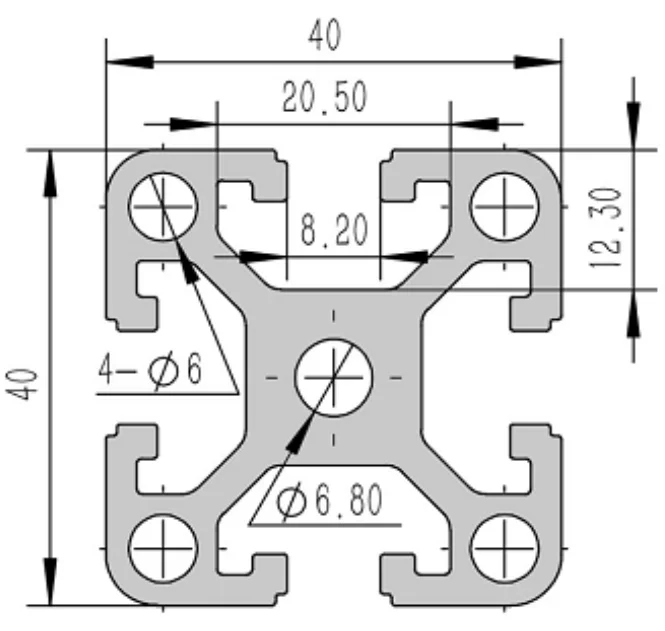4040-8W Алюминиевый конструкционный профиль анодированный