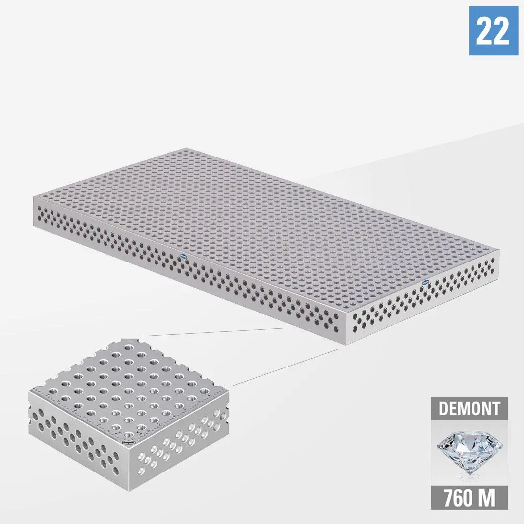 PROFIPremiumLINE PP 3D Сварочный стол 22 2000х1000 Азотированный DEMONT 760 M без опор PP22-01002-50