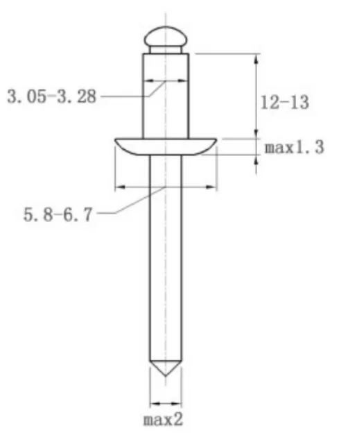 Заклёпка вытяжная 3,2х12,0 Алюминий/Сталь стандартная головка DIN 7337