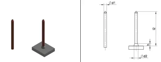 Изоляционный гвоздь ARC стальной омедненный диаметром 3 мм длиной 210 мм