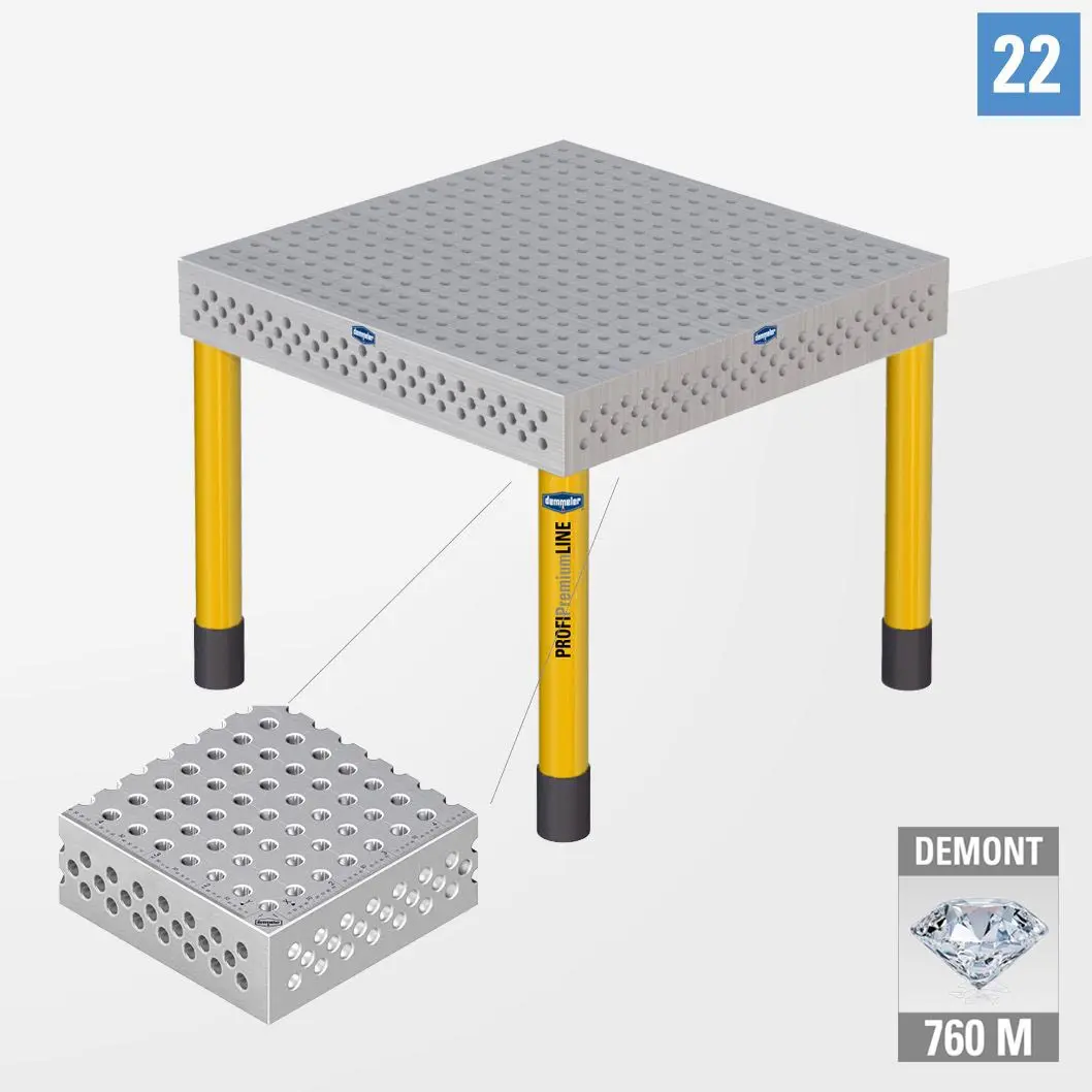 PROFIPremiumLINE PP 3D Сварочный стол 22 1000х1000 Азотированный DEMONT 760 M Со стандартными опорам