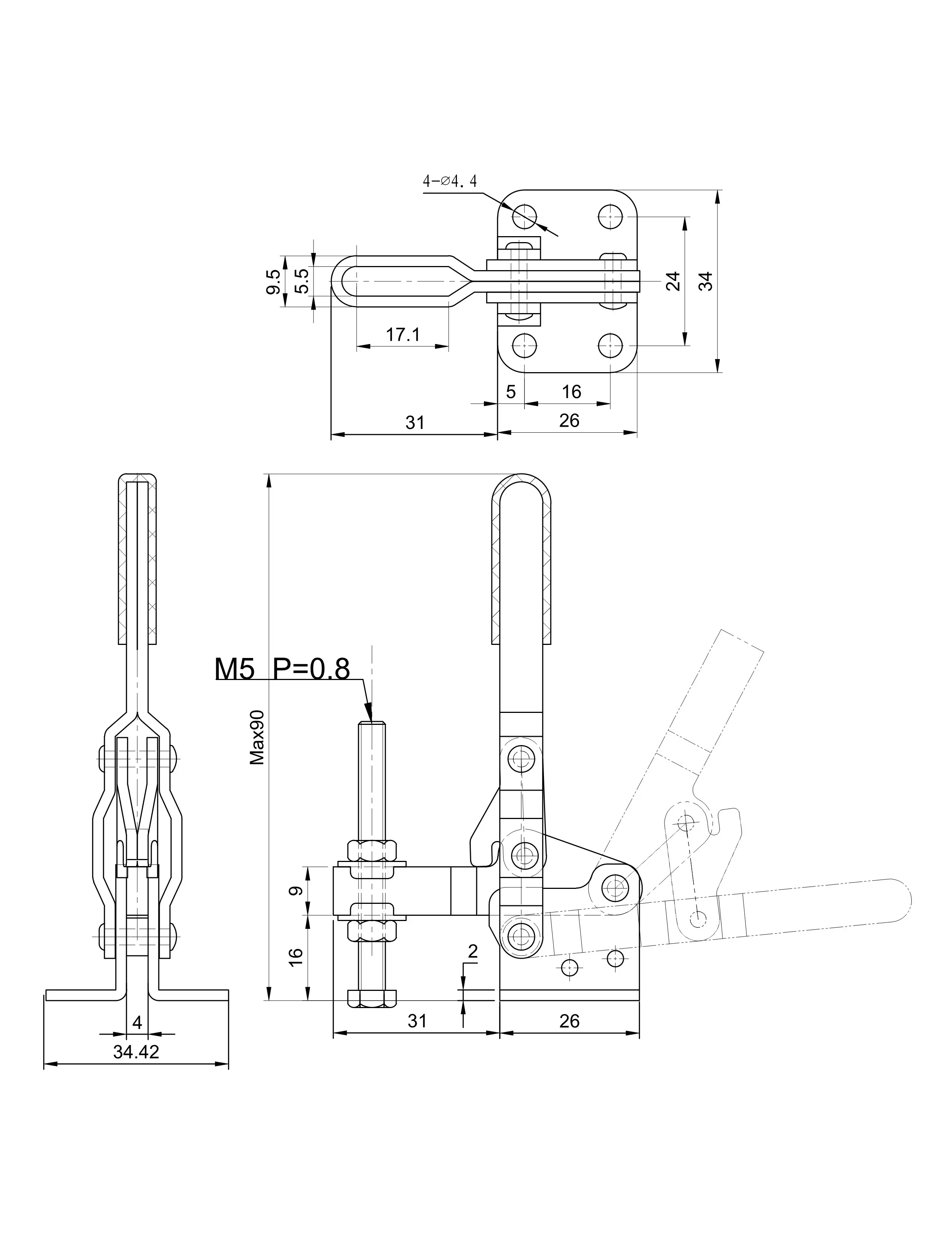 Прижим шарнирно-рычажный Арт. CH-10752B