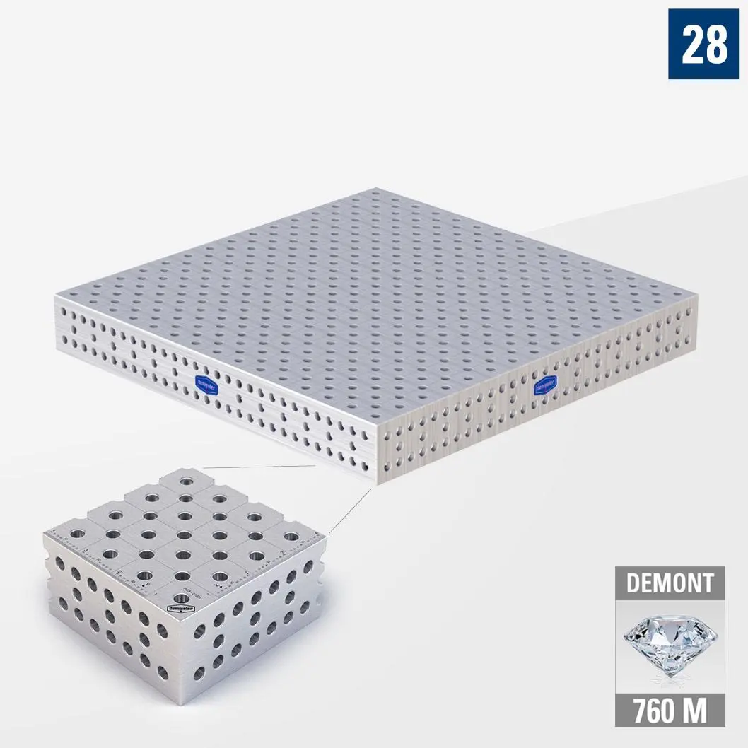 PROFIPlusLINE PL 3D Сварочный стол 28 1500х1500 Азотированный DEMONT 760 M без опор PL28-01031-500