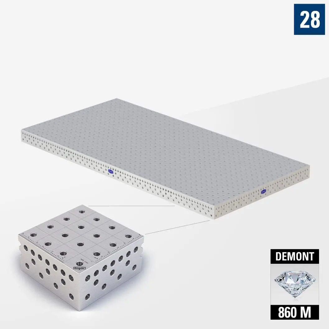 3D Сварочный стол PE28 4000х2000 Азотированный DEMONT 860 M без опор PE28-01005-700