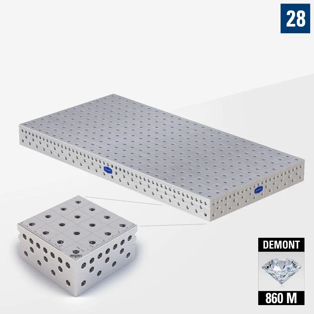 3D Сварочный стол PE28 2400х1200 Азотированный DEMONT 860 M без опор PE28-01003-700
