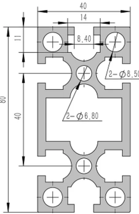 4080-8G Алюминиевый конструкционный профиль анодированный