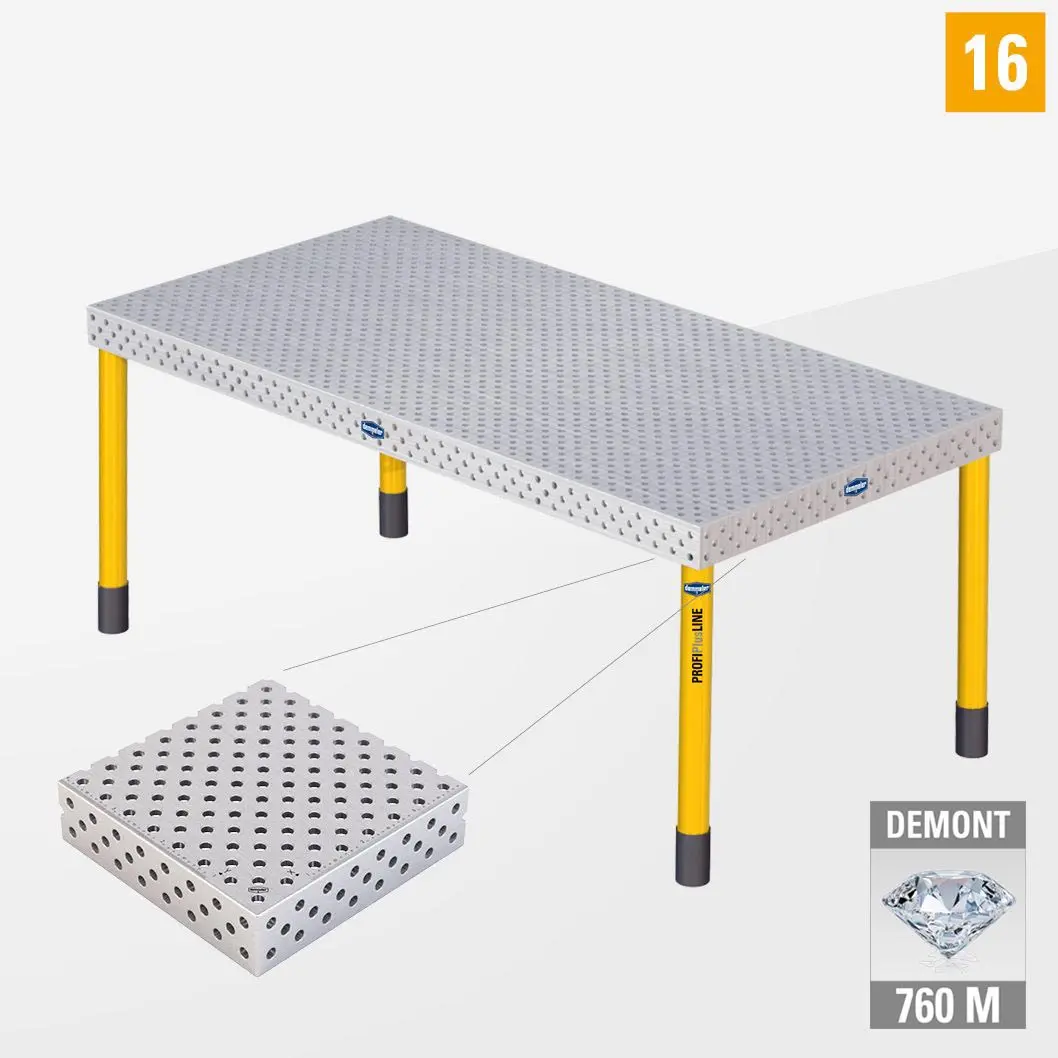 PROFIPlusLINE PL 3D Сварочный стол 16 2000х1000 Азотированный DEMONT 760 M Со стандартными опорами