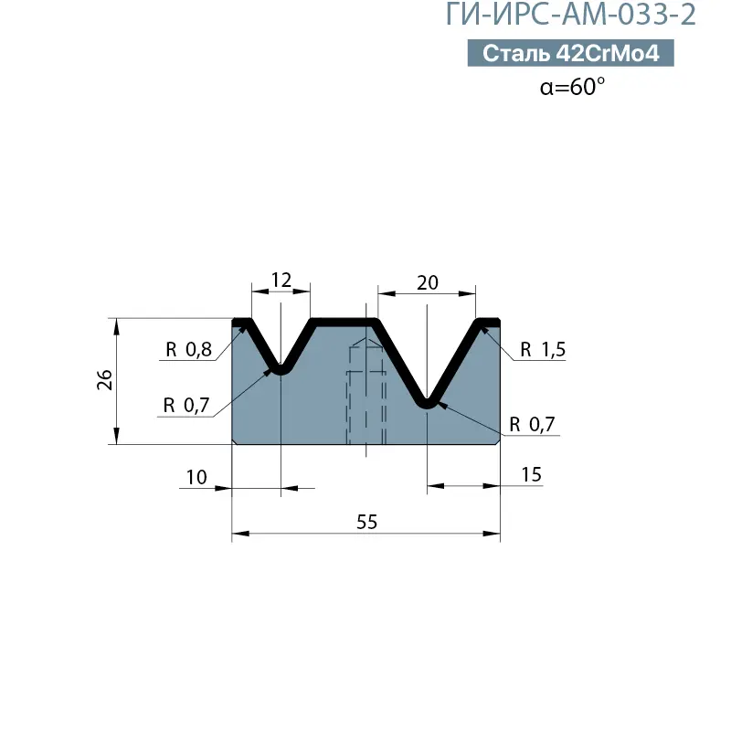 Матрица с двумя ручьями Promecam/Amada  ГИ-ИРС-АМ-033-2