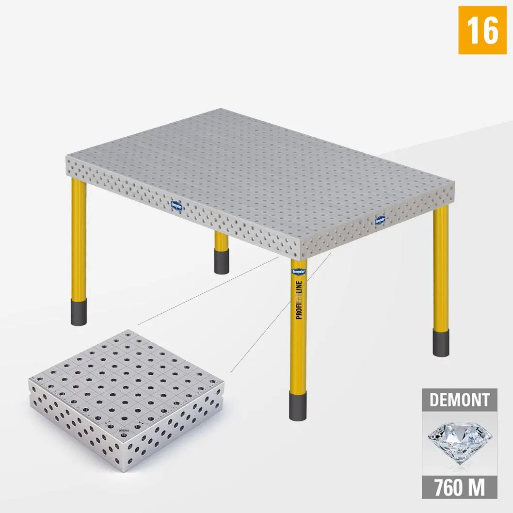 PE 3D Сварочный стол 16 1500х1000 Азотированный DEMONT 760 M Со стандартными опорами