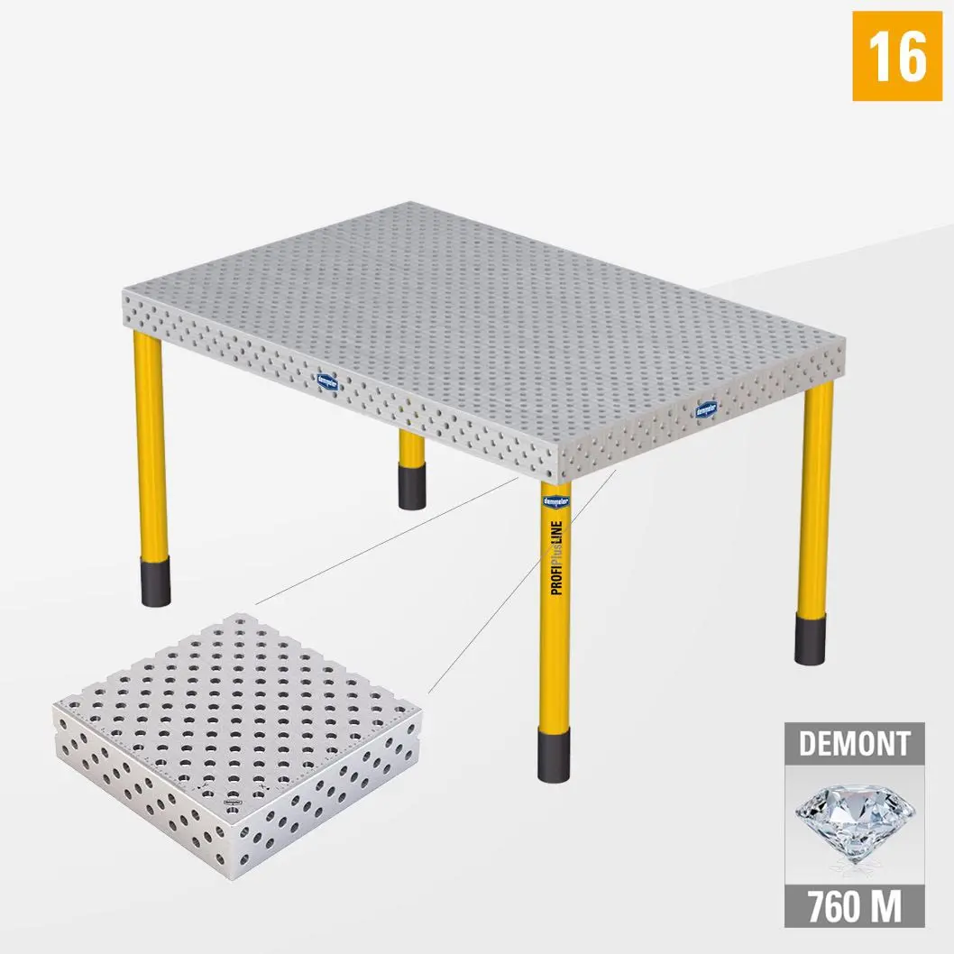 PROFIPlusLINE PL 3D Сварочный стол 16 1500х1000 Азотированный DEMONT 760 M Со стандартными опорами