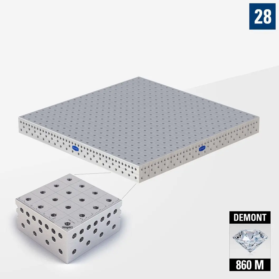 3D Сварочный стол PE28 2000х2000 Азотированный DEMONT 860 M без опор PE28-01006-700