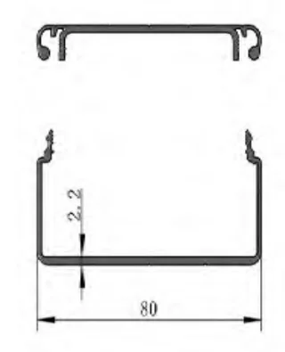 Алюминиевый зажимной защитный профиль анодированный, серия 4080, ALF-PP-4080E
