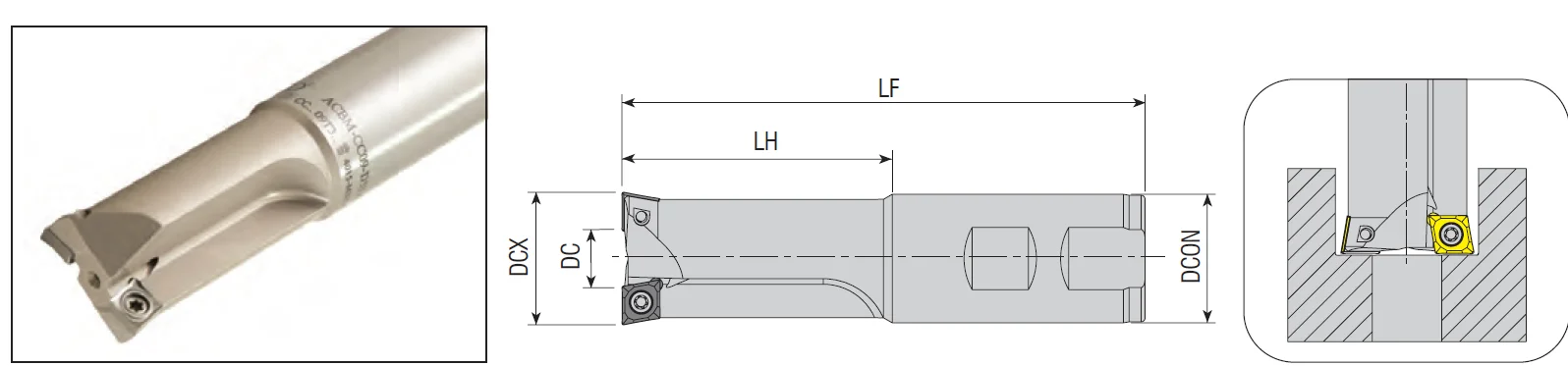 ACBM-CC06-D17X6-W16-L150-Z02 Зенковка для отверстий под винты с цилиндрической шестигранной головкой (DIN 974-1)