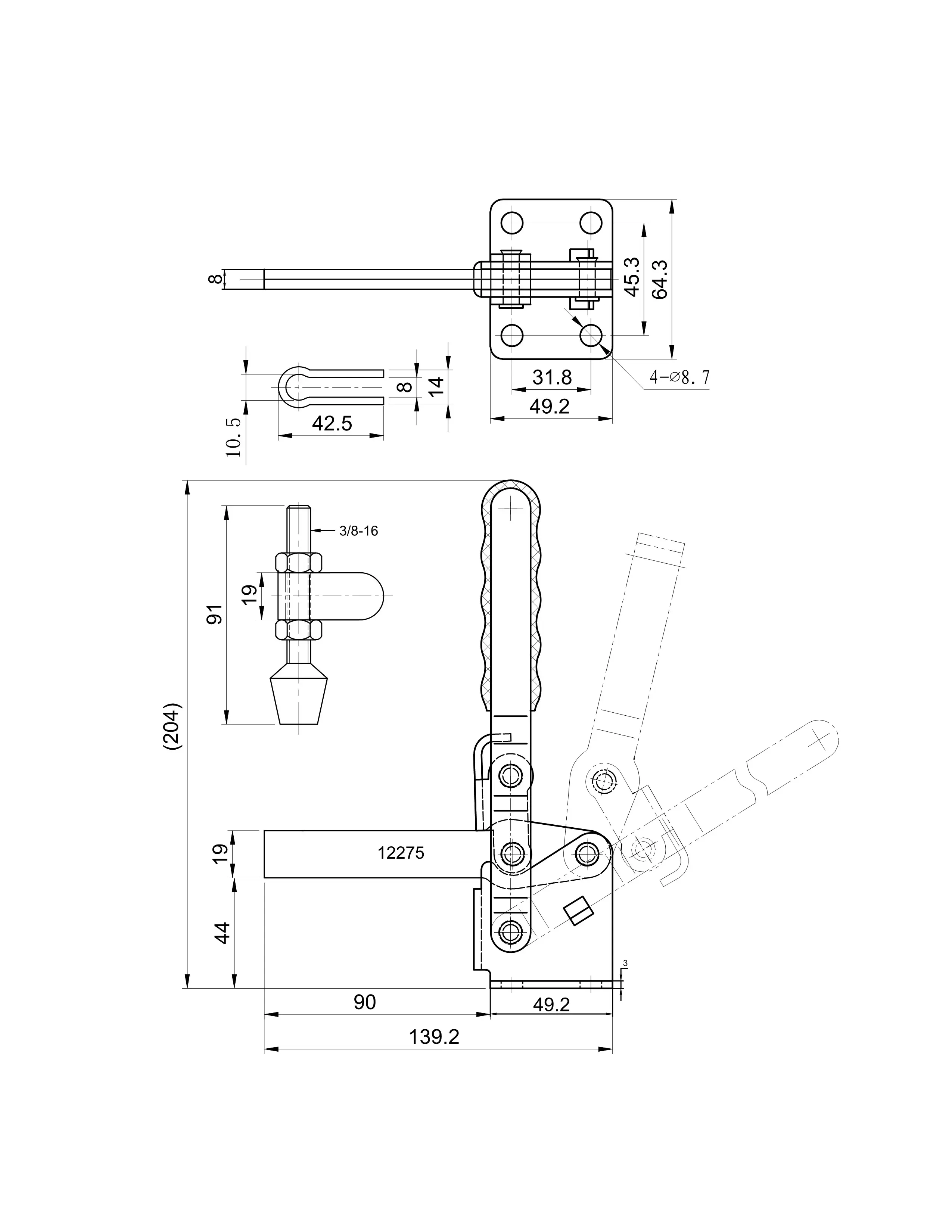 Прижим шарнирно-рычажный Арт. CH-12275