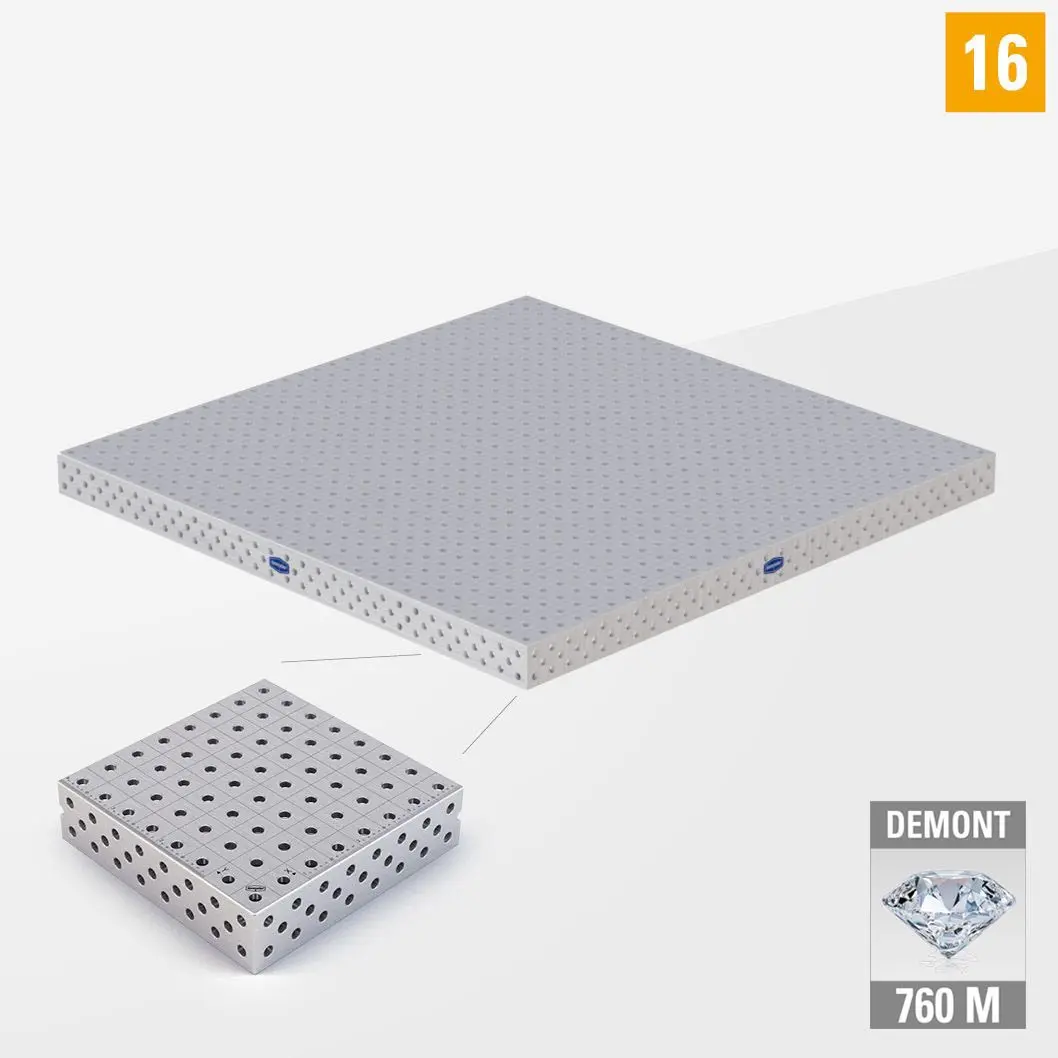 PE 3D Сварочный стол 16 1500х1500 Азотированный DEMONT 760 M без опор