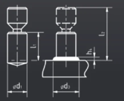 Отламывающийся штифт 14,6х9х25 чертеж
