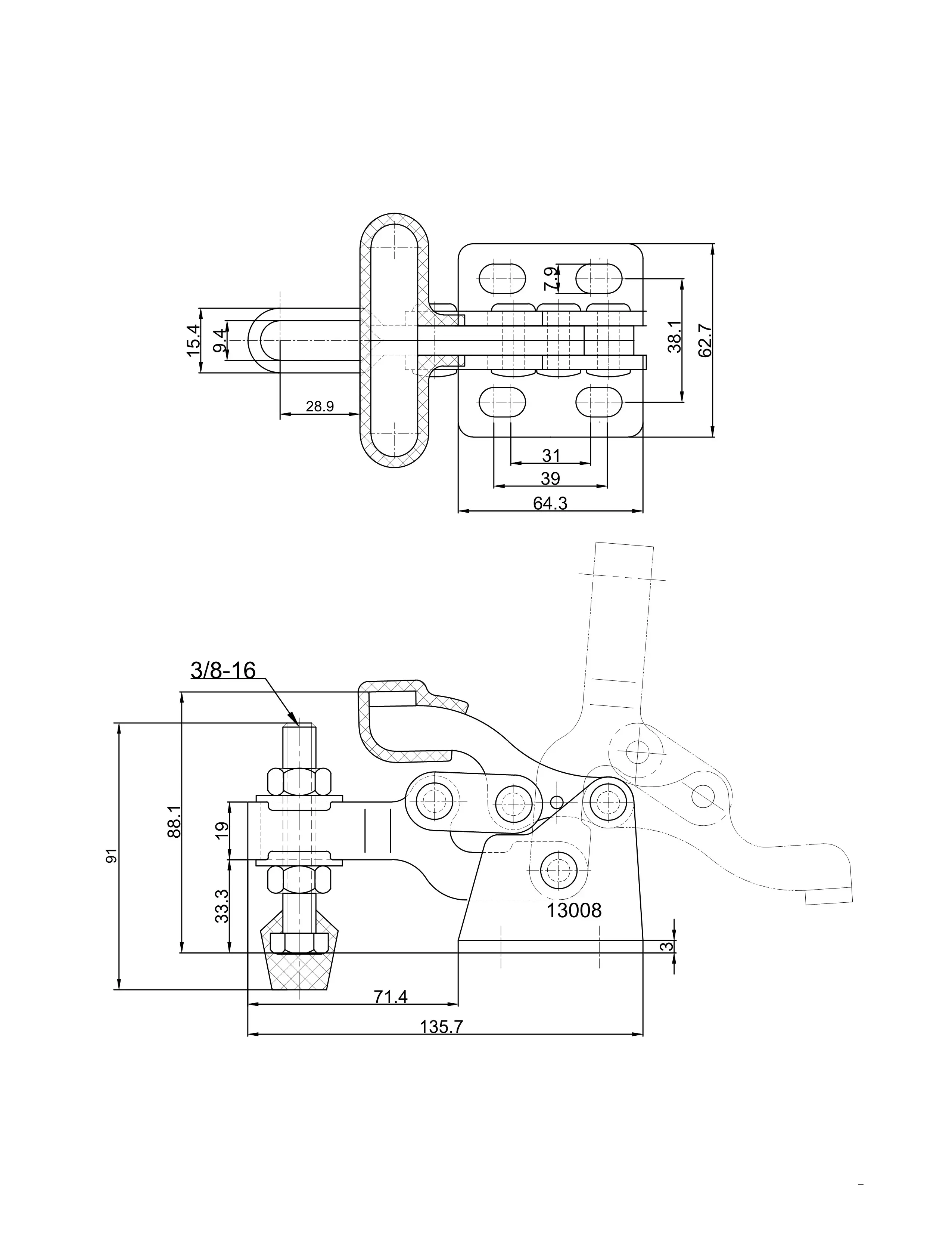 Прижим шарнирно-рычажный Арт. CH-13008