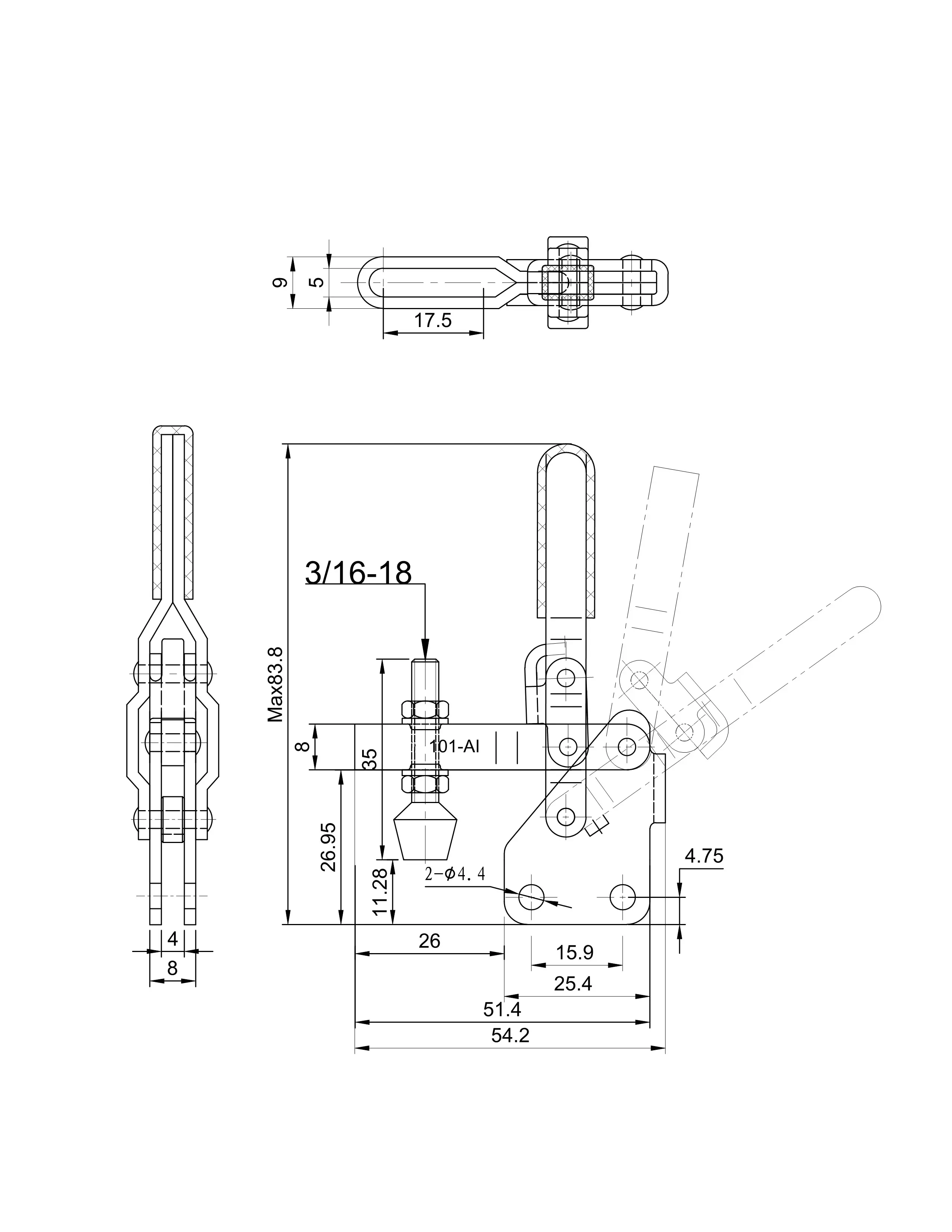 Прижим шарнирно-рычажный Арт. CH-101AI