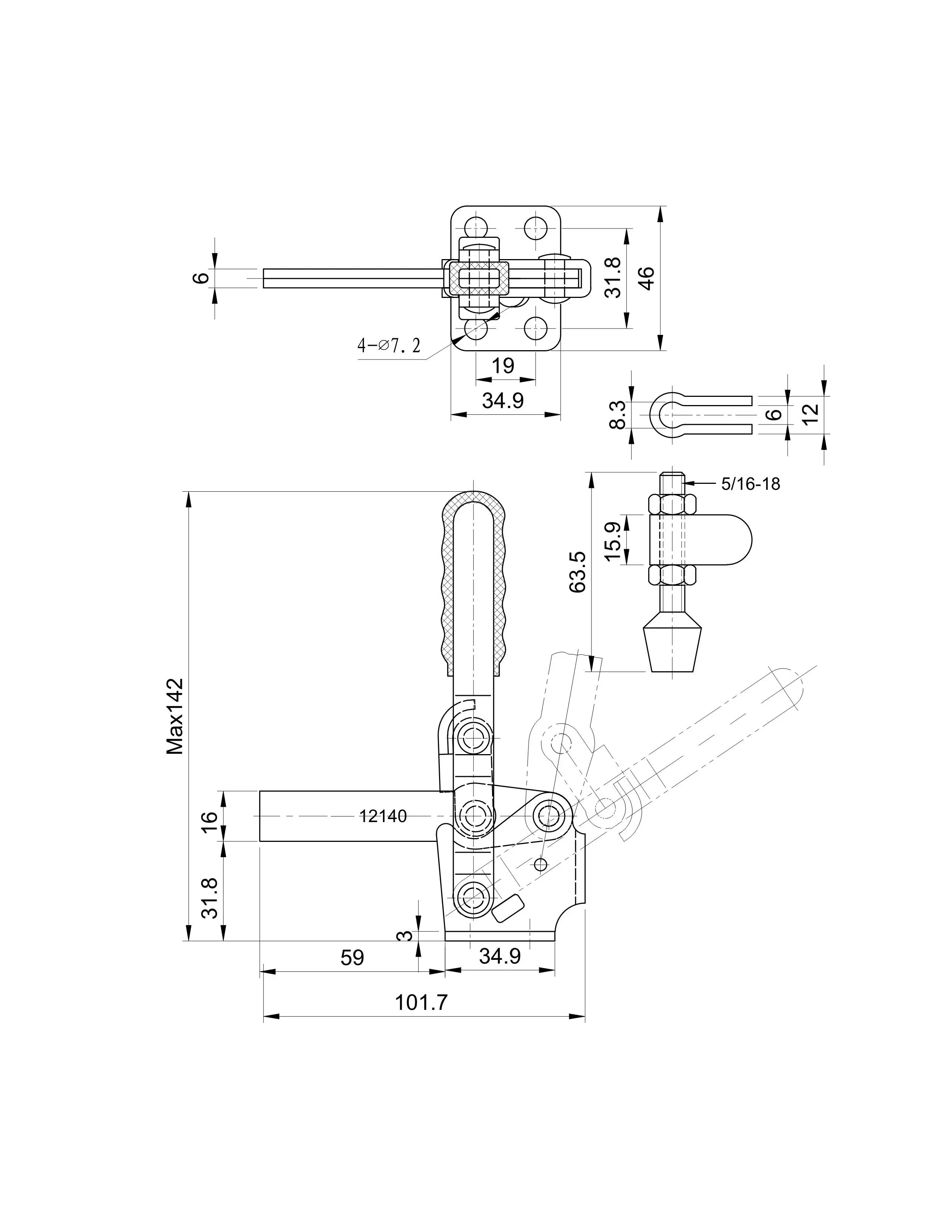 Прижим шарнирно-рычажный Арт. CH-12140