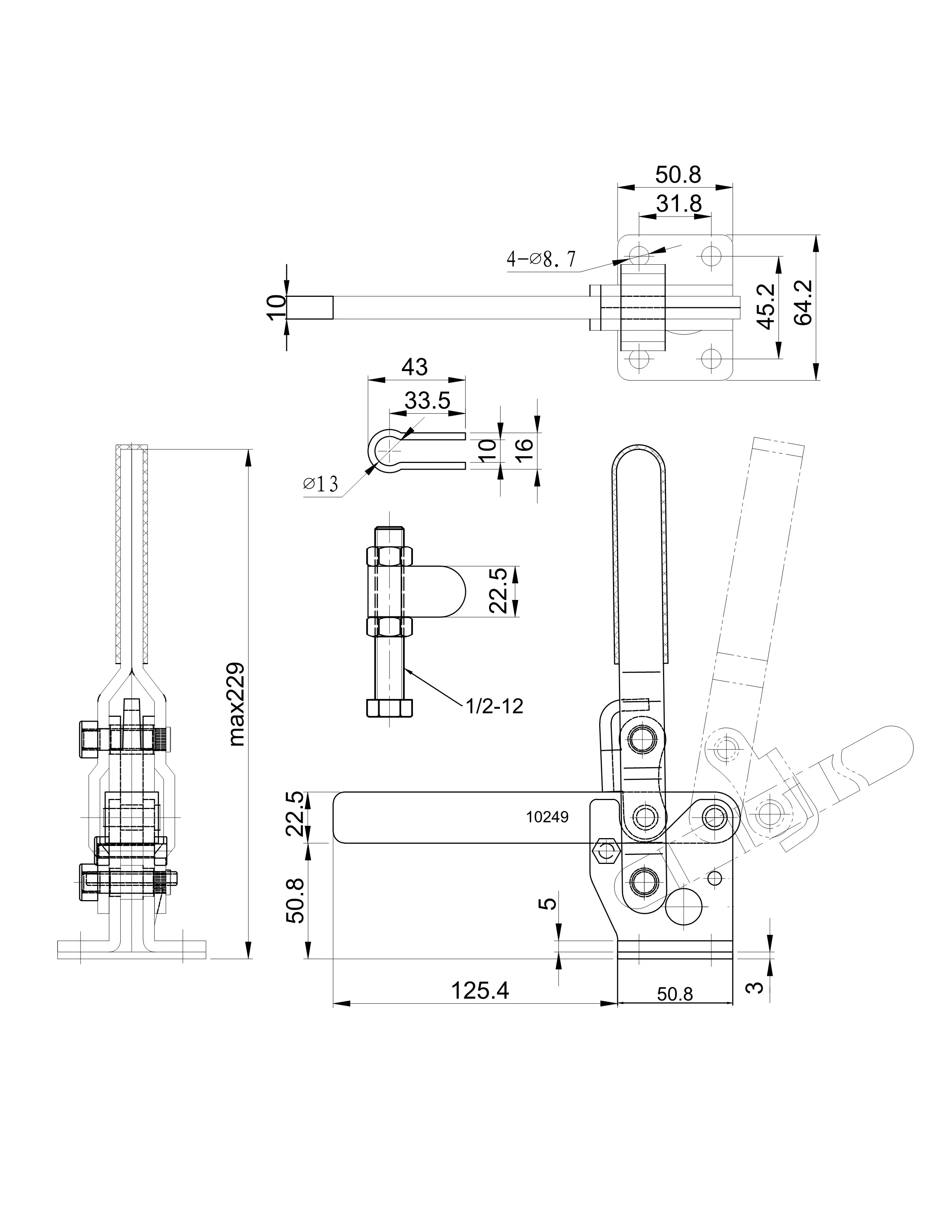 Прижим шарнирно-рычажный Арт. CH-10249