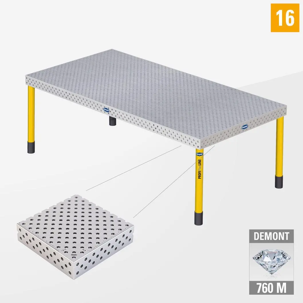 PROFIPlusLINE PL 3D Сварочный стол 16 2400х1200 Азотированный DEMONT 760 M Со стандартными опорами