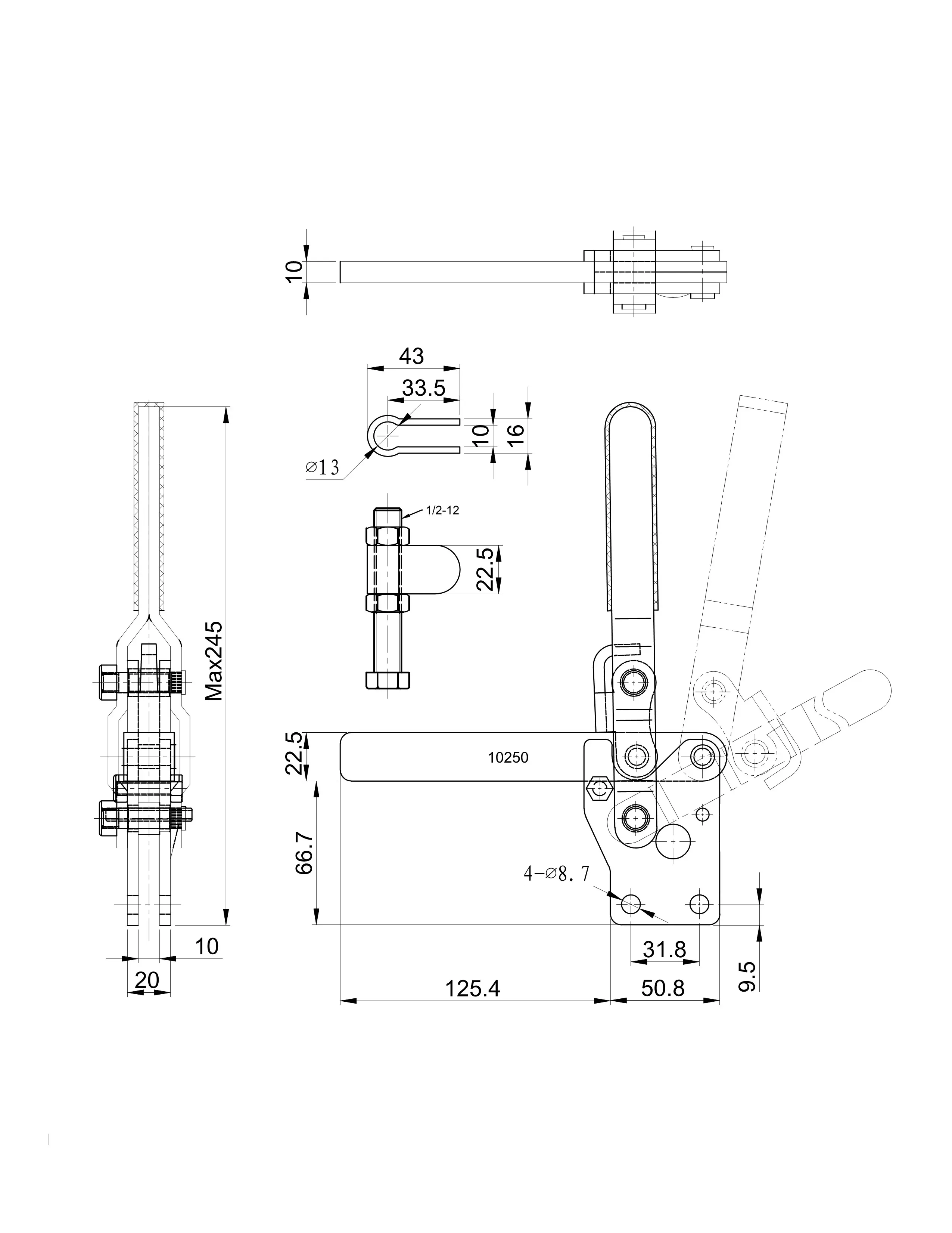 Прижим шарнирно-рычажный Арт. CH-10250