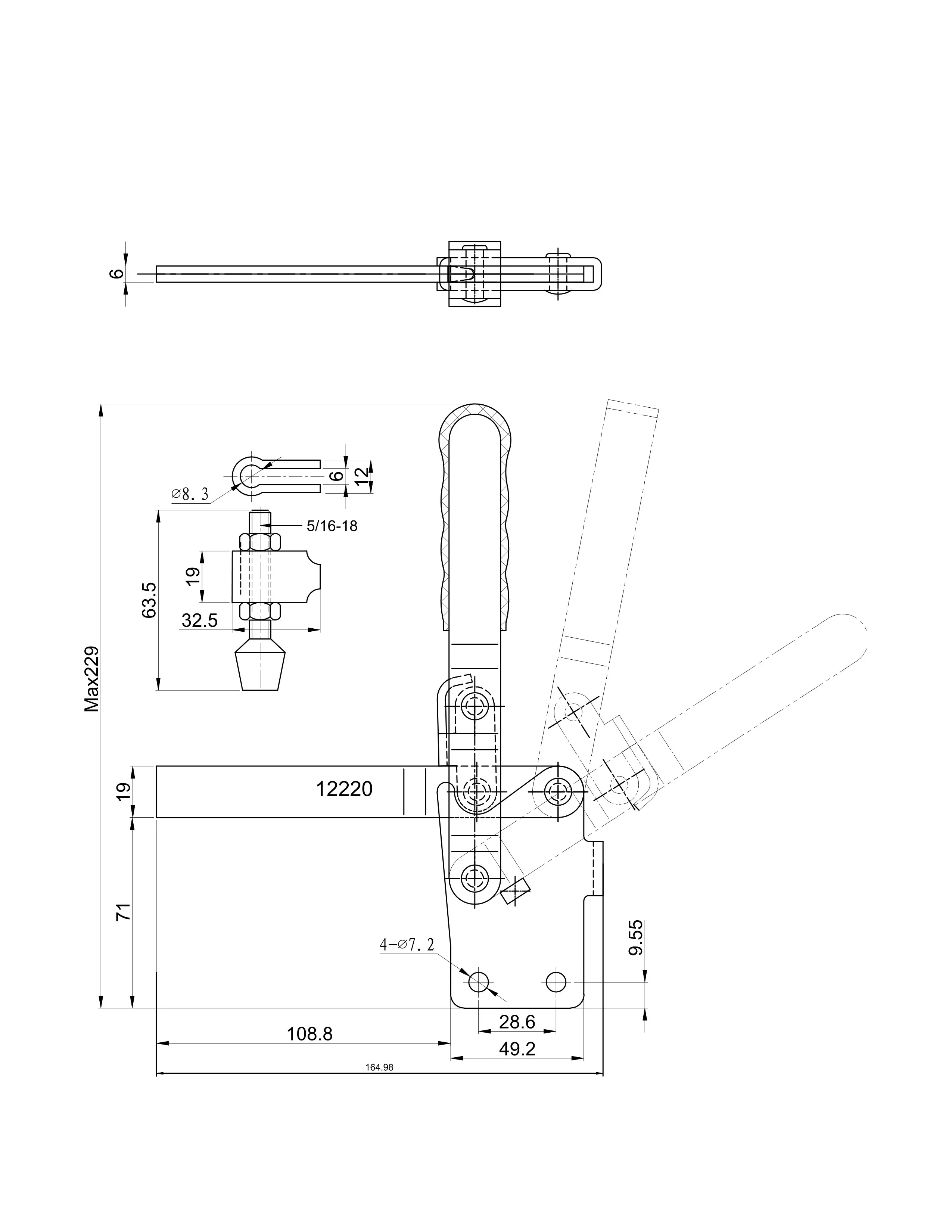 Прижим шарнирно-рычажный Арт. CH-12220