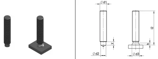 Шпилька резьбовая RD с алюминиевым кончиком Стальная M6x15 Арт. 41-06-015