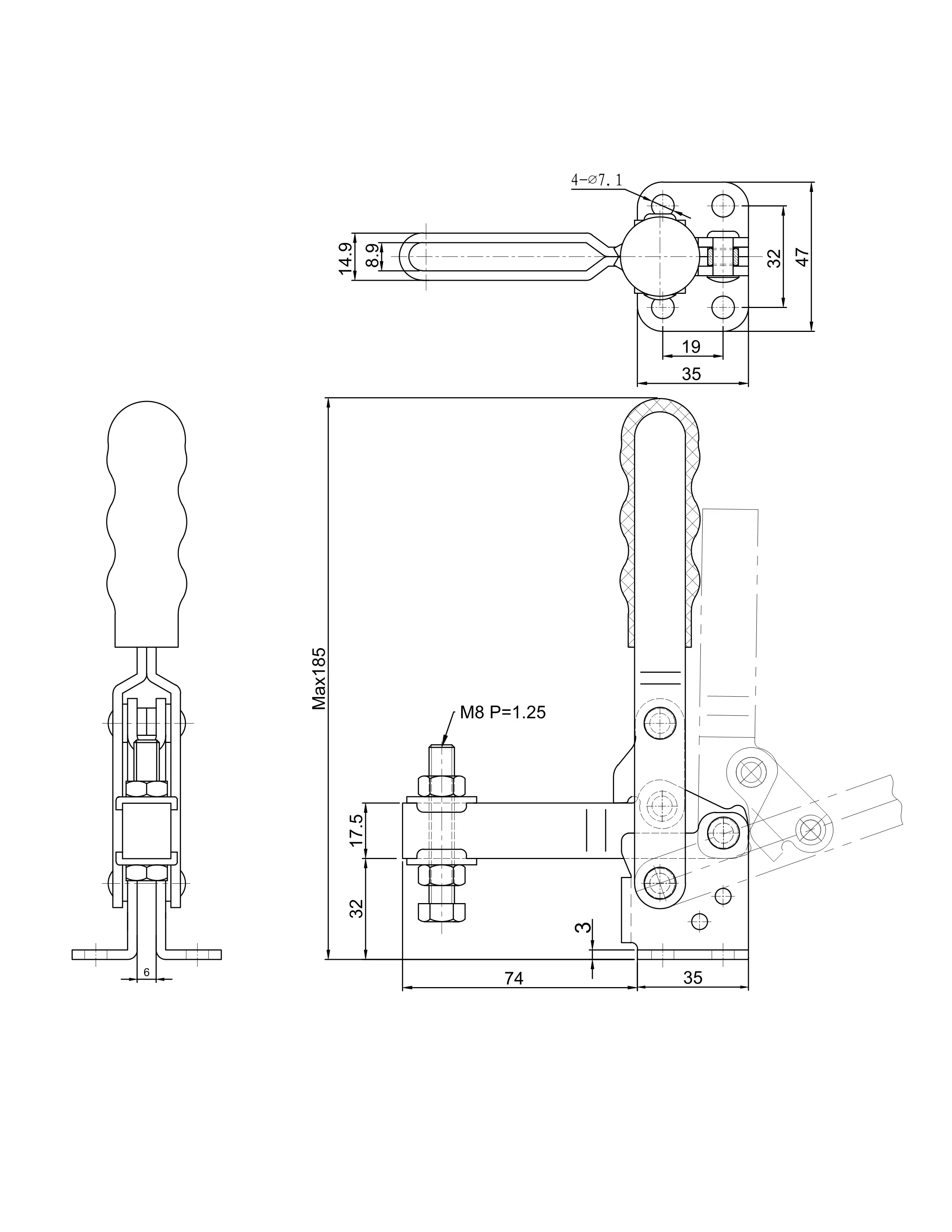 Прижим шарнирно-рычажный Арт. CH-12502B
