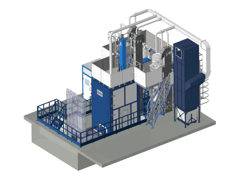Роботизированная установка дробеструйного упрочнения –  IRS RSP 8X2500