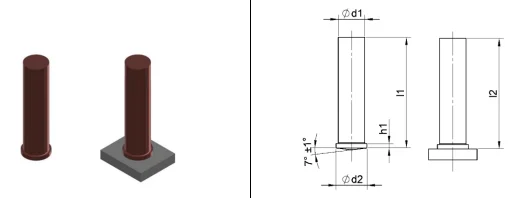 Шпилька не резьбовая приварная "короткий цикл" Стальная нержавеющая А2-50 5х16 Арт. 28-05-016