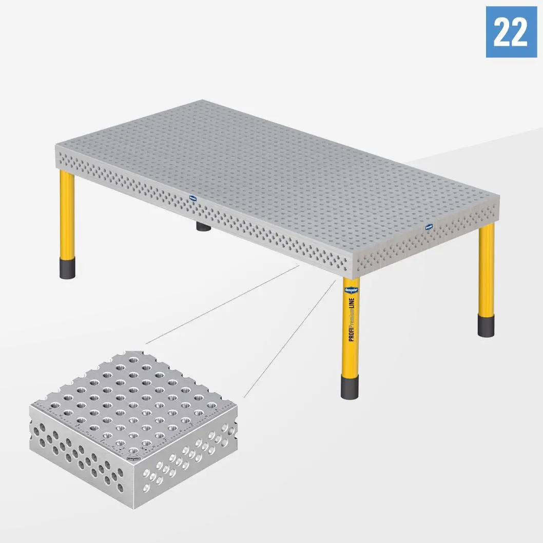 PROFIPremiumLINE PP 3D Сварочный стол 22 2400х1200 Стандартное исполнение Со стандартными опорами PP