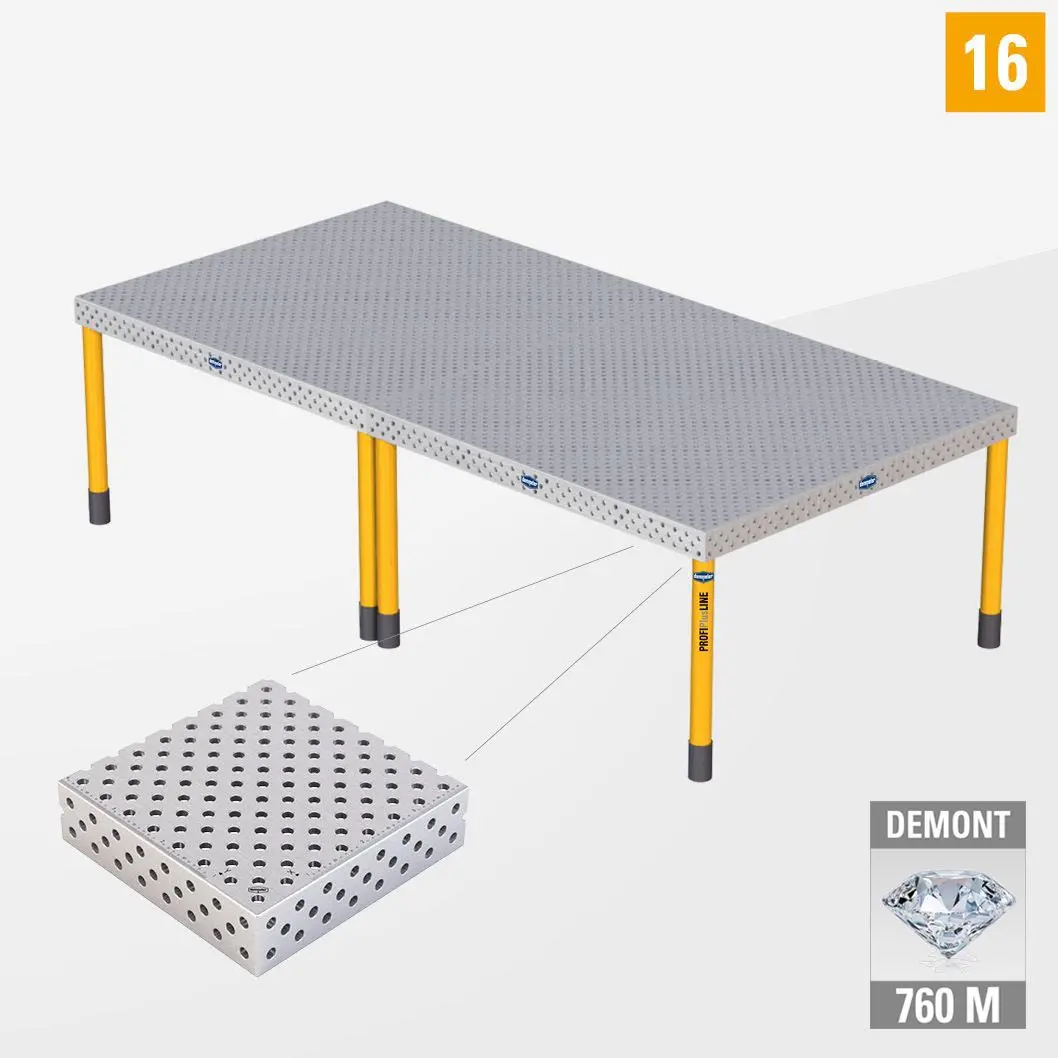 PROFIPlusLINE PL 3D Сварочный стол 16 3000*х1500 Азотированный DEMONT 760 M Со стандартными опорами