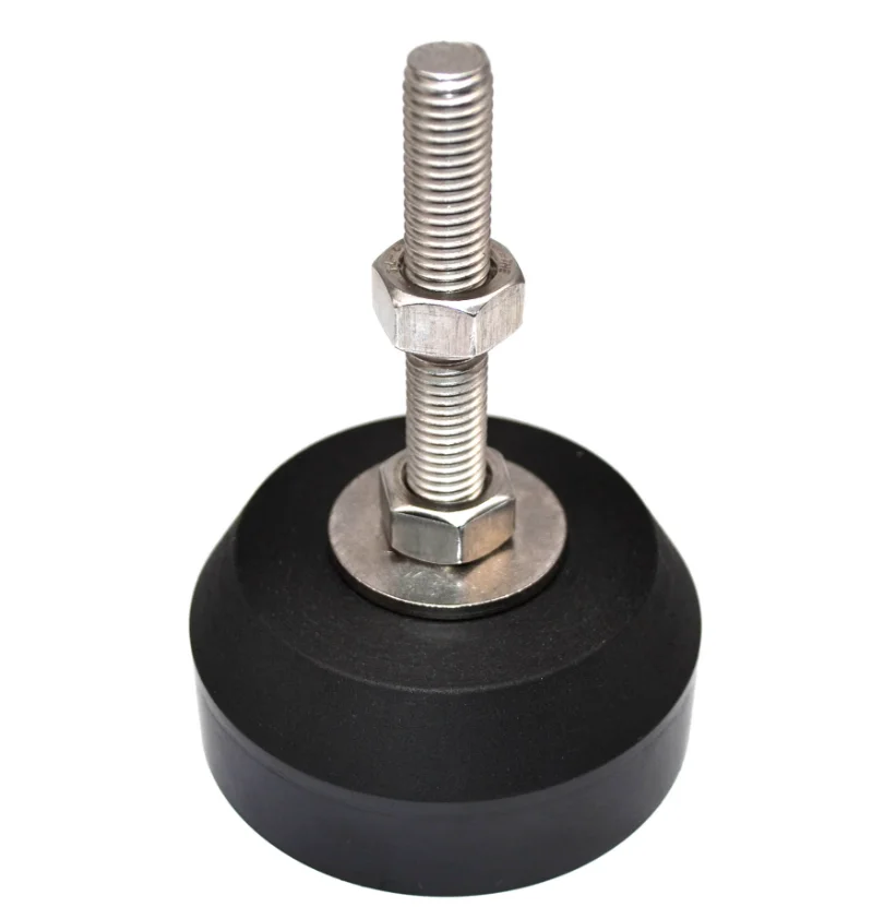 Опора регулируемая для алюминиевых профилей, нейлоновое основание 50 мм, шпилька M8x50, ALF-LA50M8-D50FR