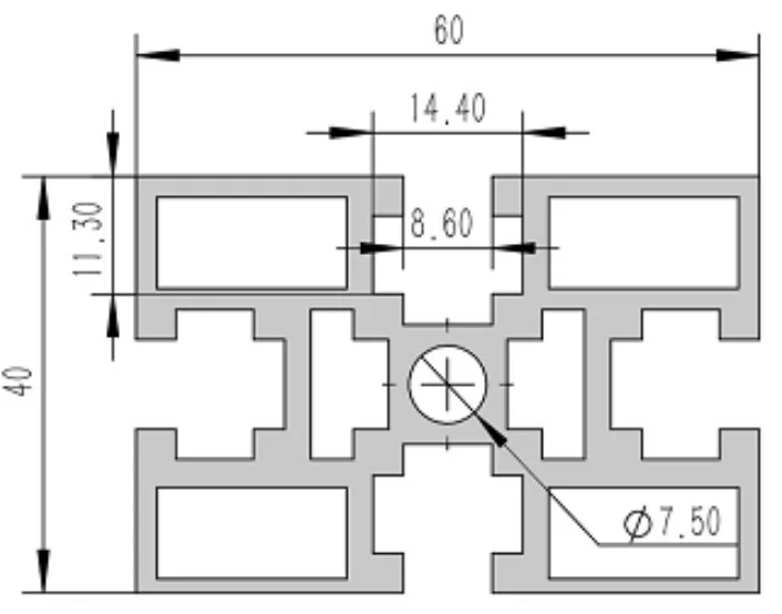 4060-8G Алюминиевый конструкционный профиль анодированный