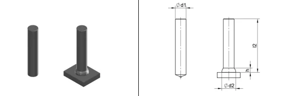 Шпилька не резьбовая UD с алюминиевым кончиком Сталь 4.8 8x35 Арт. 56-08-035
