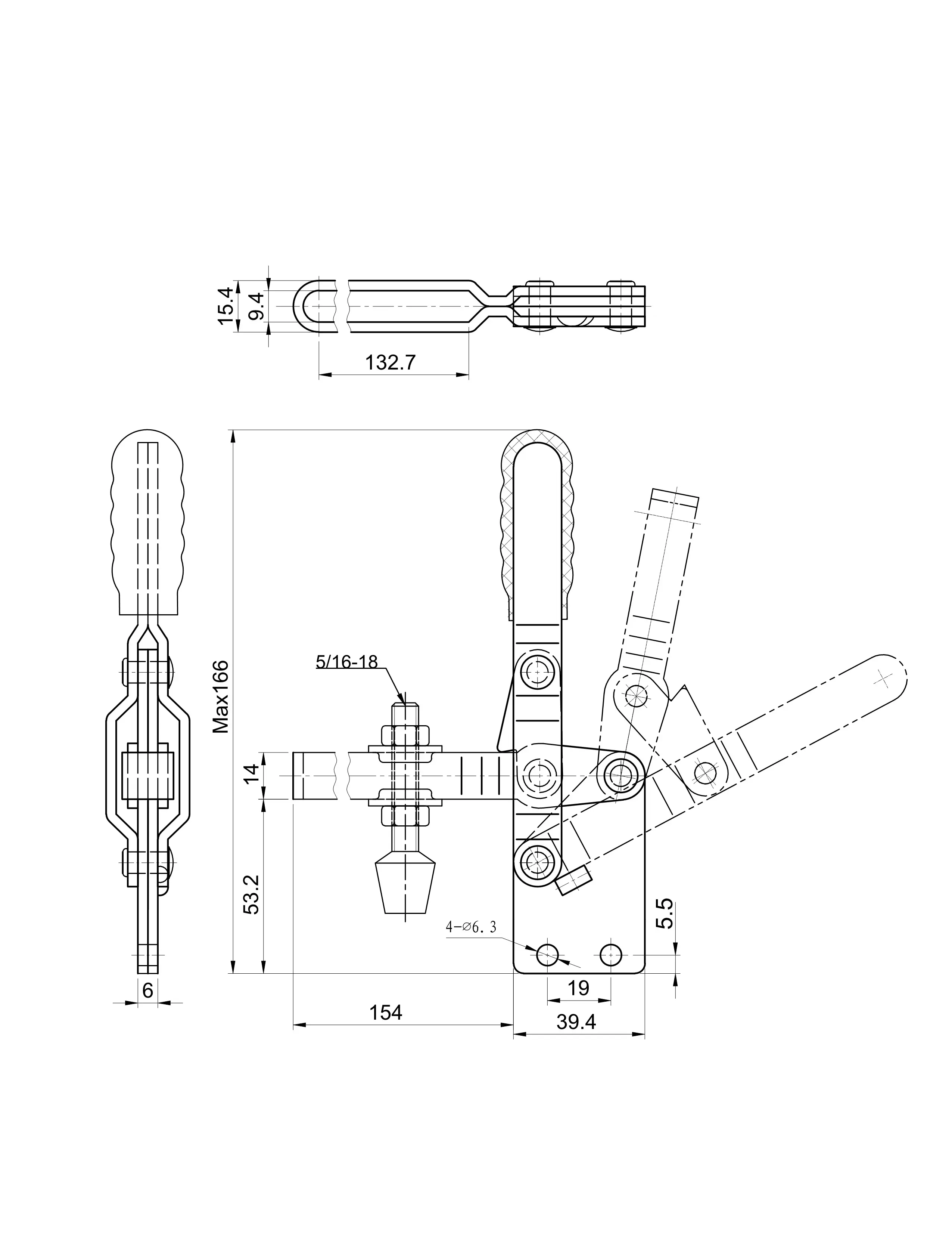 Прижим шарнирно-рычажный Арт. CH-101DI-15