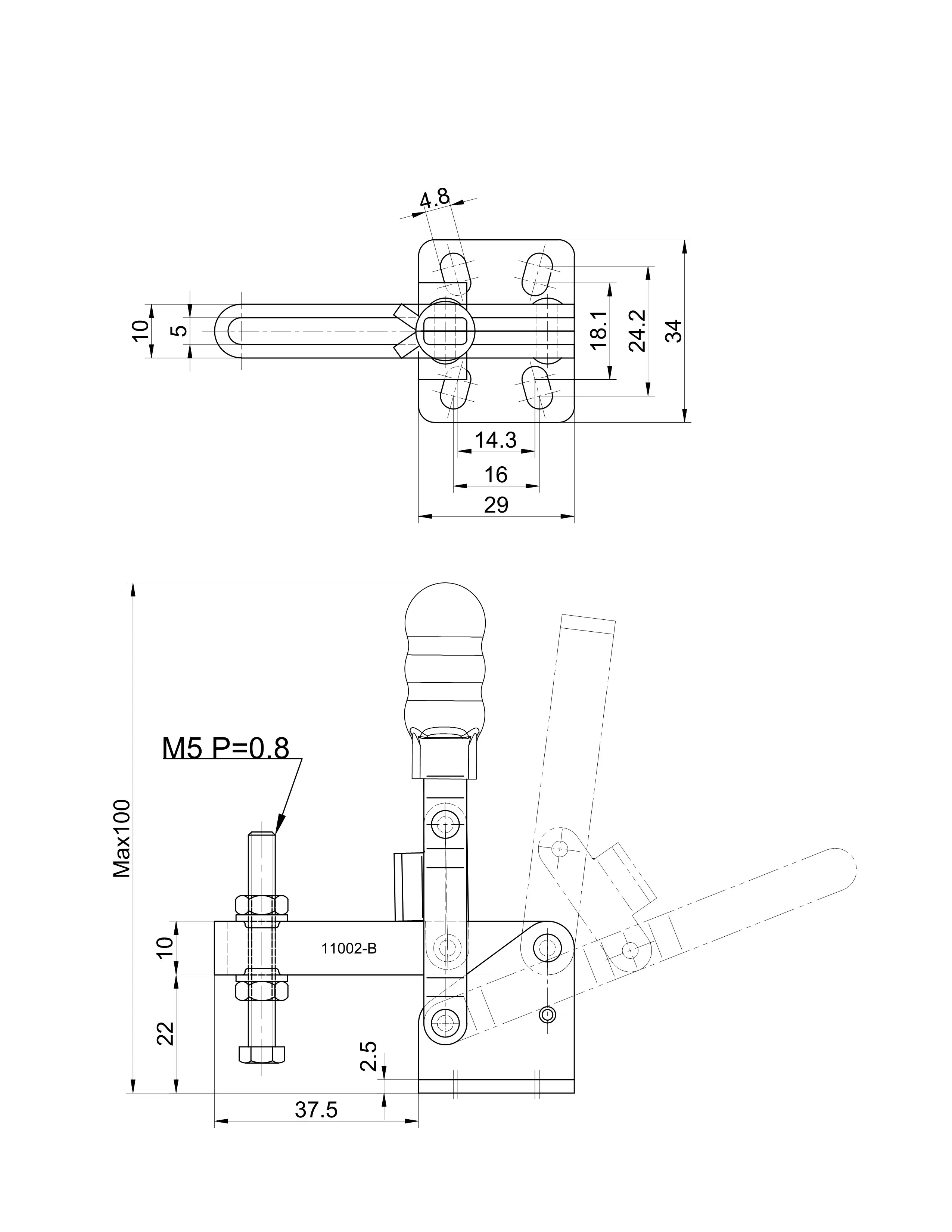 Прижим шарнирно-рычажный Арт. CH-11002B