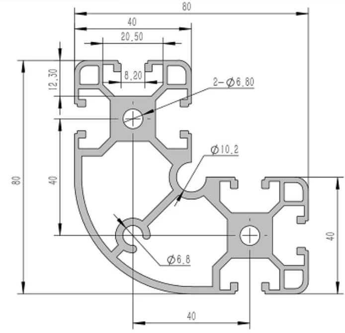 8840-8R Алюминиевый конструкционный профиль анодированный