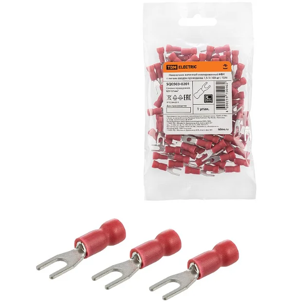 Наконечник кабельный вилочный изолированный НВИ 1.5-4 серия ПРОФИ КВТ 47484