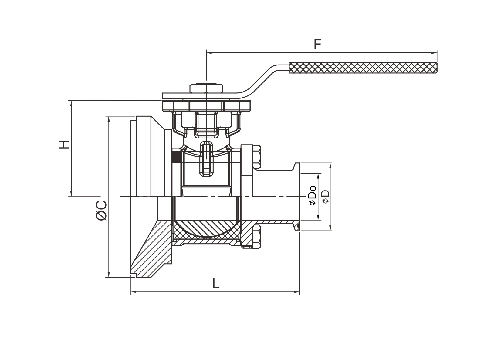 Шаровой кран донный (размер 4")