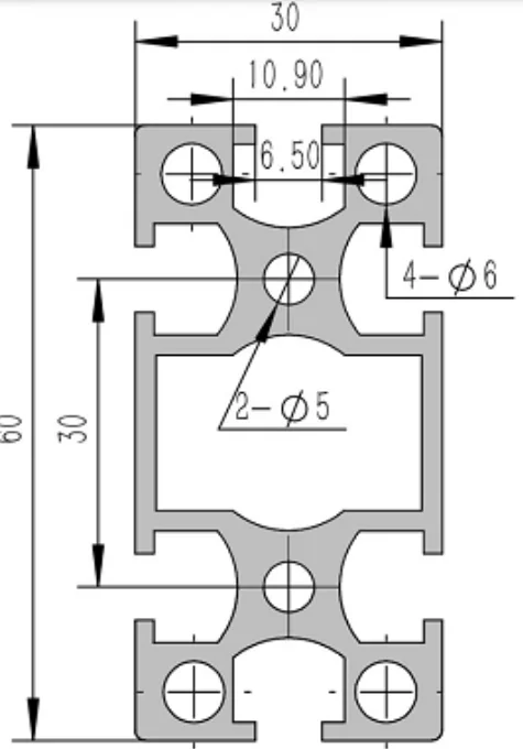 3060-6G Алюминиевый конструкционный профиль анодированный