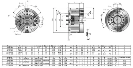 TF-10B-2K6 Гидравлический двухкулачковый токарный патрон большого диаметра